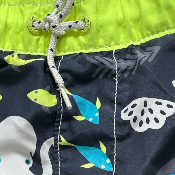 GAP Kids Boys  Neon Green and Navy Surf Shorts Sz 10 - Picture 4 of 12